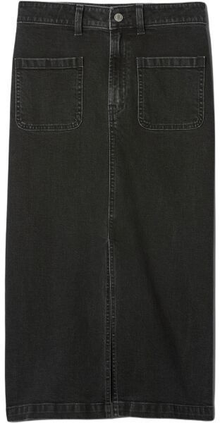 GAP V-DENIM MIDI Dámska sukňa, čierna, veľkosť