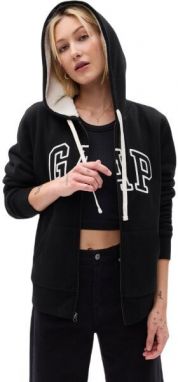 GAP V-FRCH EXC LOGO SHERPA Dámska mikina, čierna, veľkosť