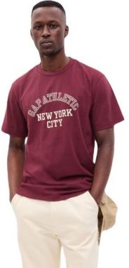 GAP ATHLETIC NEW YORK CITY Pánske tričko, vínová, veľkosť