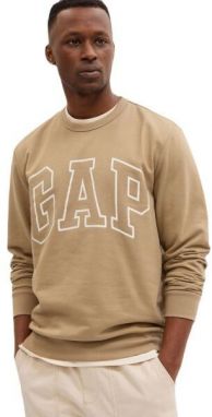 GAP V-LW DB FLEECE Pánska mikina, béžová, veľkosť