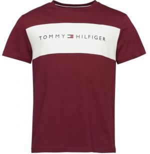 Tommy Hilfiger BLOK LOGO SS Pánske tričko, vínová, veľkosť