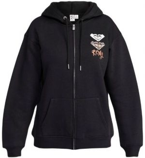 Roxy SURF STOKED ZIPPED BRUSHED Dámska mikina, čierna, veľkosť