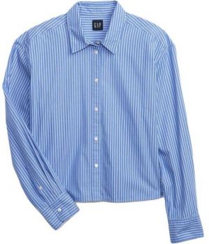 GAP LS CROPPED POPLIN Dámska košeľa, svetlomodrá, veľkosť