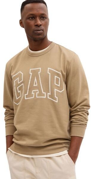 GAP V-LW DB FLEECE Pánska mikina, béžová, veľkosť