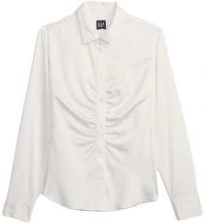 GAP LS SATIN Dámska košeľa, biela, veľkosť