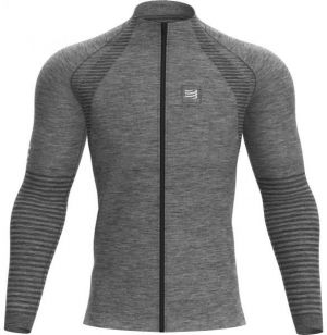 Compressport SEAMLESS ZIP SWEATSHIRT Pánska športová mikina, sivá, veľkosť