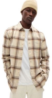 GAP FA23 LS MIDWEIGHT FLANNEL Pánska košeľa, béžová, veľkosť