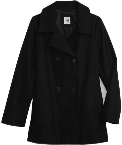 GAP V-PEACOAT Dievčenský kabát, čierna, veľkosť