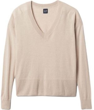GAP LS LINEN SPLIT Dámsky sveter, béžová, veľkosť