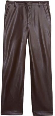 GAP FAUX LEATHER Dámske nohavice, hnedá, veľkosť