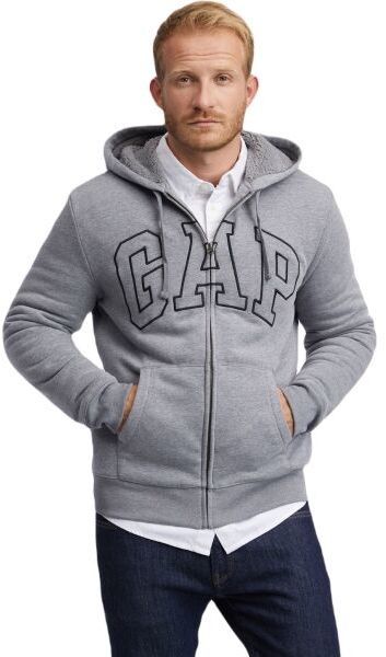 GAP INSULATED FULLZIP LOGO Pánska mikina, sivá, veľkosť