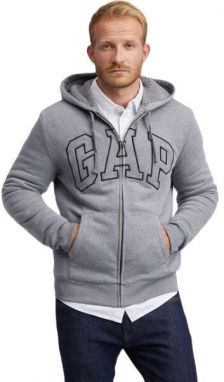GAP INSULATED FULLZIP LOGO Pánska mikina, sivá, veľkosť