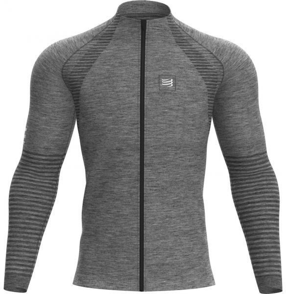 Compressport SEAMLESS ZIP SWEATSHIRT Pánska športová mikina, sivá, veľkosť