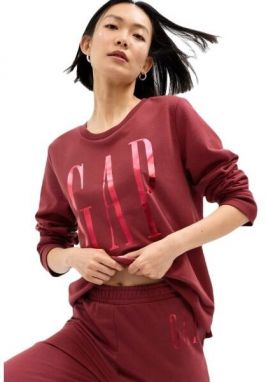 GAP CREWNECK LOGO Dámska mikina, vínová, veľkosť