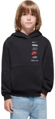 Nike SPORTSWEAR CLUB FLEECE Chlapčenská mikina, čierna, veľkosť