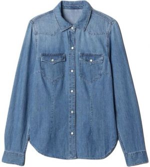 GAP V-DENIM WESTERN Dámska košeľa, modrá, veľkosť