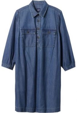 GAP POCKET POPOVER MINI Dámske šaty, tmavo modrá, veľkosť