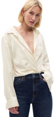 GAP BOYFRIEND Dámska košeľa, béžová, veľkosť