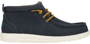 HEY DUDE WALLY MID WAXED CANVAS Pánska voľnočasová obuv, tmavo modrá, veľkosť