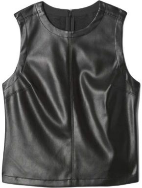 GAP VEGAN LEATHER Dámsky top, čierna, veľkosť