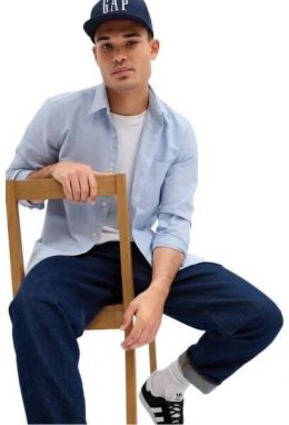 GAP V-LS STANDARD OXFORD Pánska košeľa, svetlomodrá, veľkosť