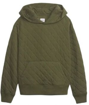 GAP QUILTED CREW Chlapčenská mikina, khaki, veľkosť
