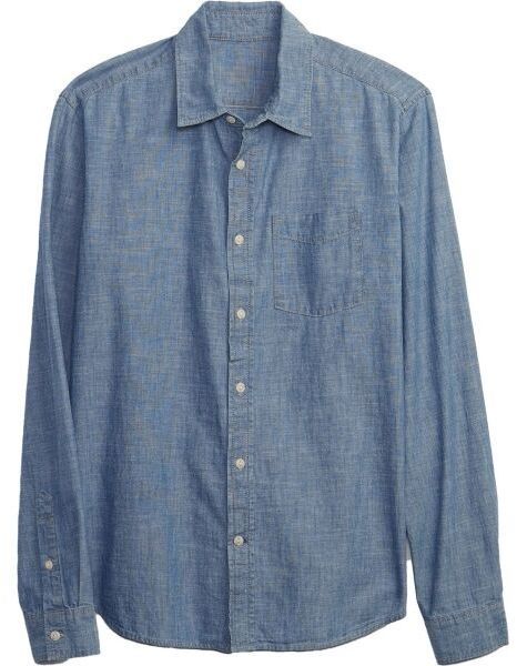 GAP V-LS CHAMBRAY Pánska košeľa, modrá, veľkosť