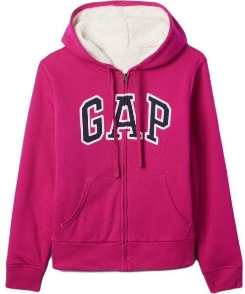 GAP V-LOGO SHERPA Dámska mikina, ružová, veľkosť