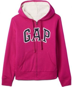 GAP V-LOGO SHERPA Dámska mikina, ružová, veľkosť