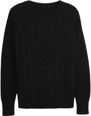GAP V-COTTON CABLE CREW Dámsky sveter, čierna, veľkosť