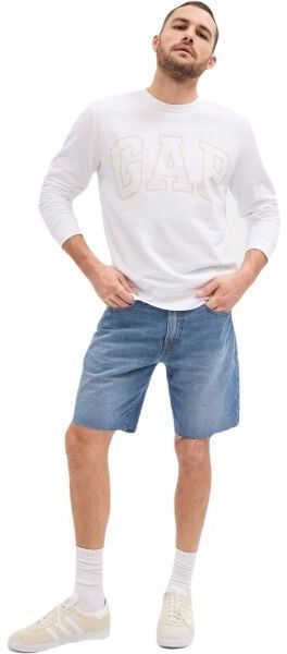 GAP ORIGINAL ARCH CREW Pánska mikina, biela, veľkosť