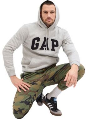 GAP V-HERITAGE LOGO Pánska mikina, sivá, veľkosť