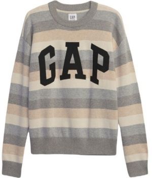 GAP HAPPY STRIPE Chlapčenský sveter, sivá, veľkosť