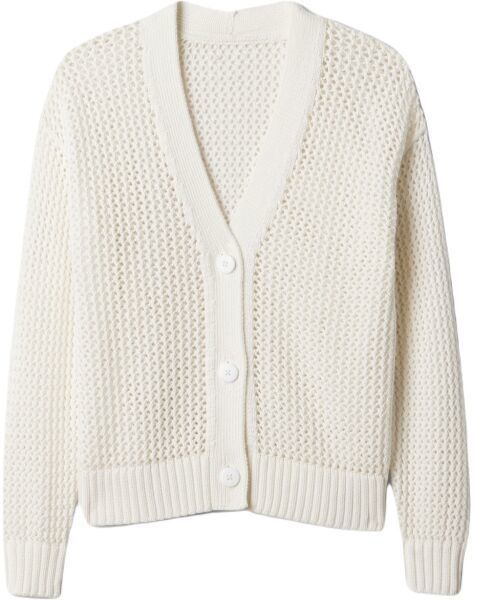 GAP LS CROCHET Dámsky sveter, biela, veľkosť