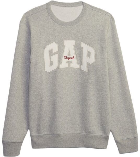 GAP CREWNECK LOGO Pánska mikina, sivá, veľkosť