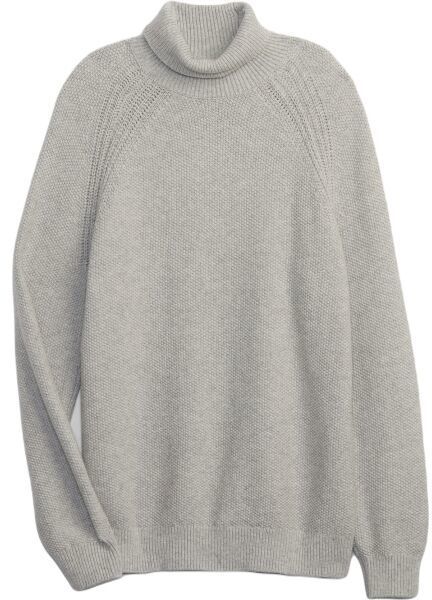 GAP SEEDSTITCH TURTLENECK Pánsky sveter, sivá, veľkosť