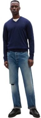 GAP V-CORE COTTON Pánsky sveter, tmavo modrá, veľkosť