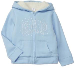 GAP V-COZY LOGO Dievčenská mikina, svetlomodrá, veľkosť 2Y