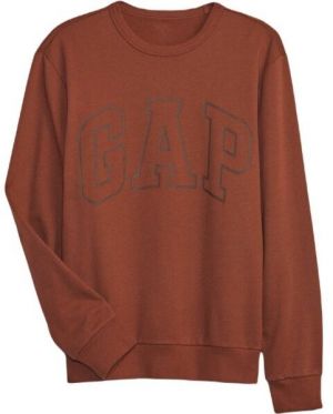 GAP CREWNECK LOGO Pánska mikina, hnedá, veľkosť
