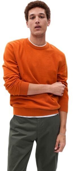 GAP MAINSTAY CREW Pánsky sveter, oranžová, veľkosť
