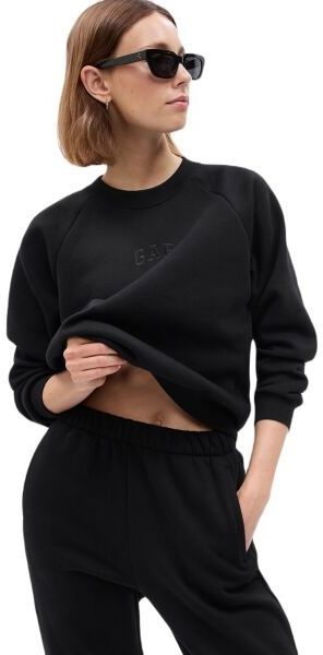 GAP NEW RAGLAN Dámska mikina, čierna, veľkosť