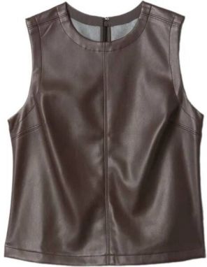 GAP VEGAN LEATHER Dámsky top, hnedá, veľkosť