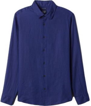 GAP LS LINEN Pánska košeľa, modrá, veľkosť