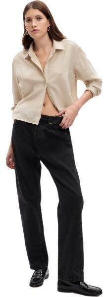 GAP LS CROPPED Dámska košeľa, béžová, veľkosť