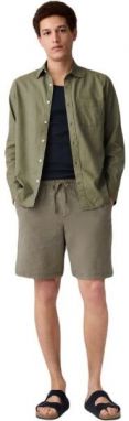GAP V-LS STANDARD Pánska košeľa, khaki, veľkosť