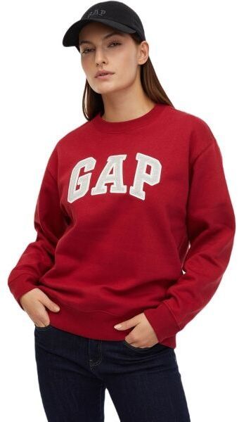 GAP HERITAGE CREW Dámska mikina, červená, veľkosť