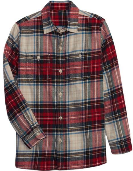 GAP LS FLANNEL Chlapčenská košeľa, červená, veľkosť