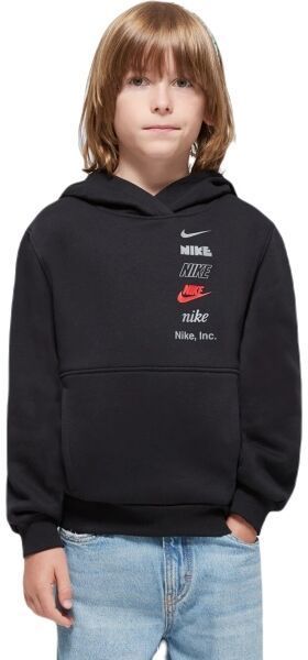 Nike SPORTSWEAR CLUB FLEECE Chlapčenská mikina, čierna, veľkosť