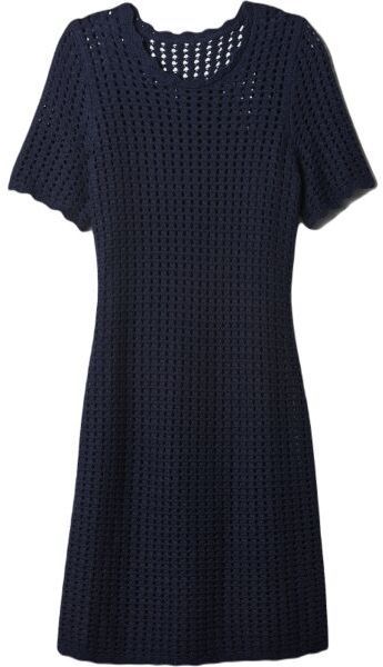 GAP V-SS CROCHET Dámske šaty, tmavo modrá, veľkosť