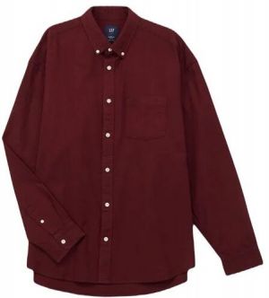 GAP OXFORD Pánska košeľa, vínová, veľkosť
